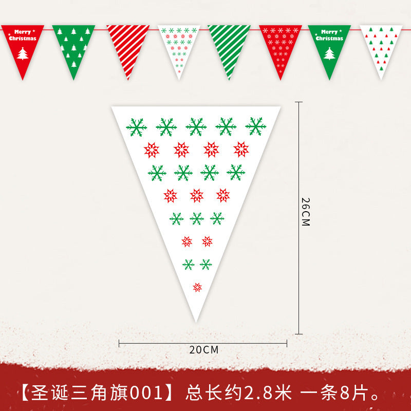 Christmas decoration supplies cartoon flags Christmas scene layout paper hanging flags (minimum batch of 10 pieces)