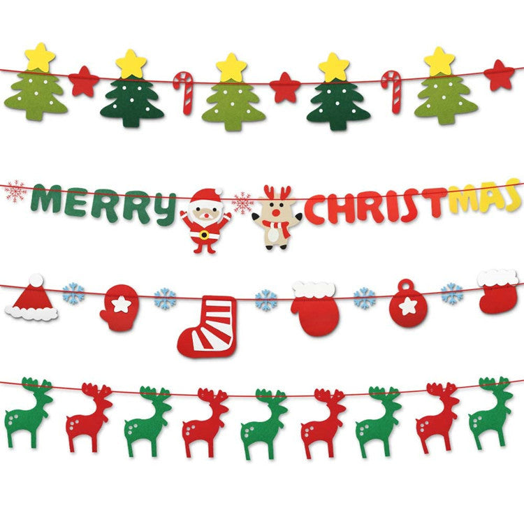 Christmas felt flags, non-woven fabric hanging flags, decorative supplies, Christmas tree pendants (minimum batch of 100 pieces)