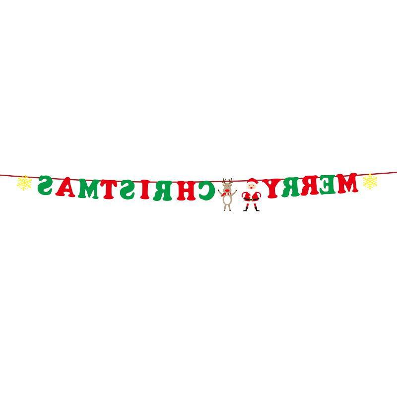 Christmas flag decoration supplies colorful flags pennants hanging flags Christmas party shopping mall scene decoration wholesale (minimum batch of 10 pieces)