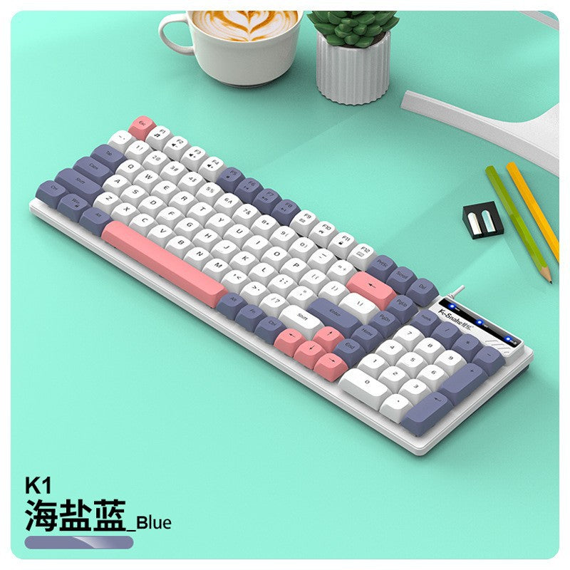 KM100有線鍵盤滑鼠套裝 機械手感