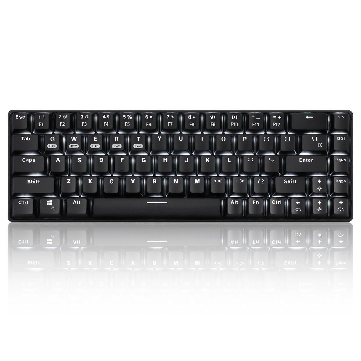 Technology 68 鍵 RGB 無線藍牙機械鍵盤,青軸,三模連接,適配手機、平板、電腦,遊戲辦公皆可用