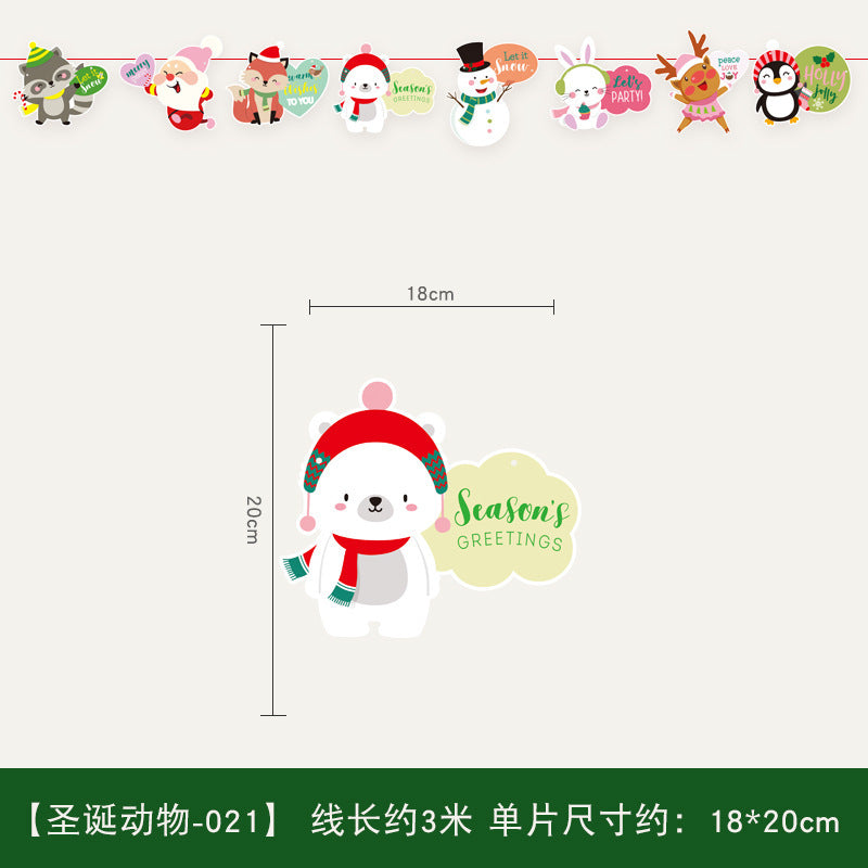 Christmas decoration supplies cartoon flags Christmas scene layout paper hanging flags (minimum batch of 10 pieces)