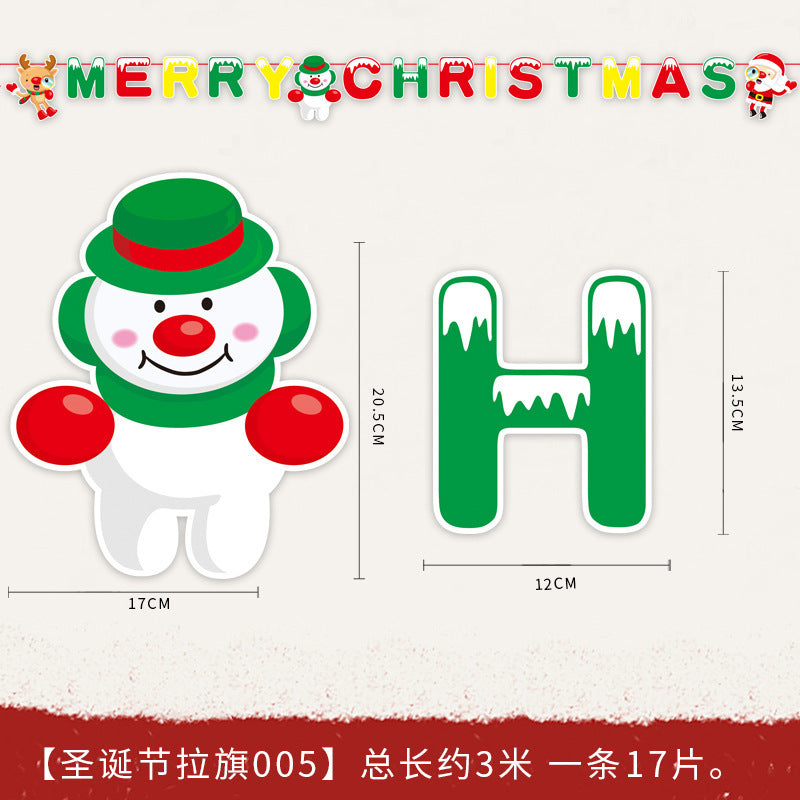 Christmas decoration supplies cartoon flags Christmas scene layout paper hanging flags (minimum batch of 10 pieces)