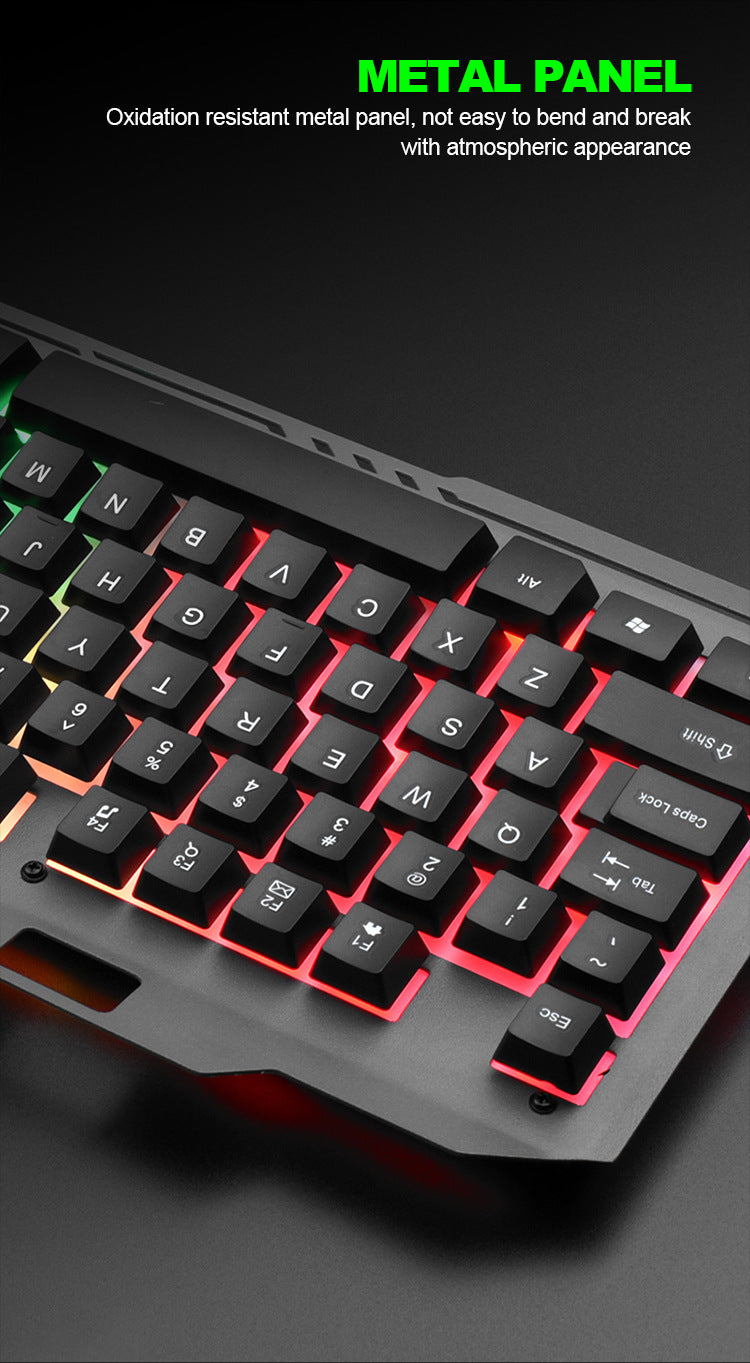 T25機械手感鍵盤 電競遊戲有線金屬鍵鼠套裝