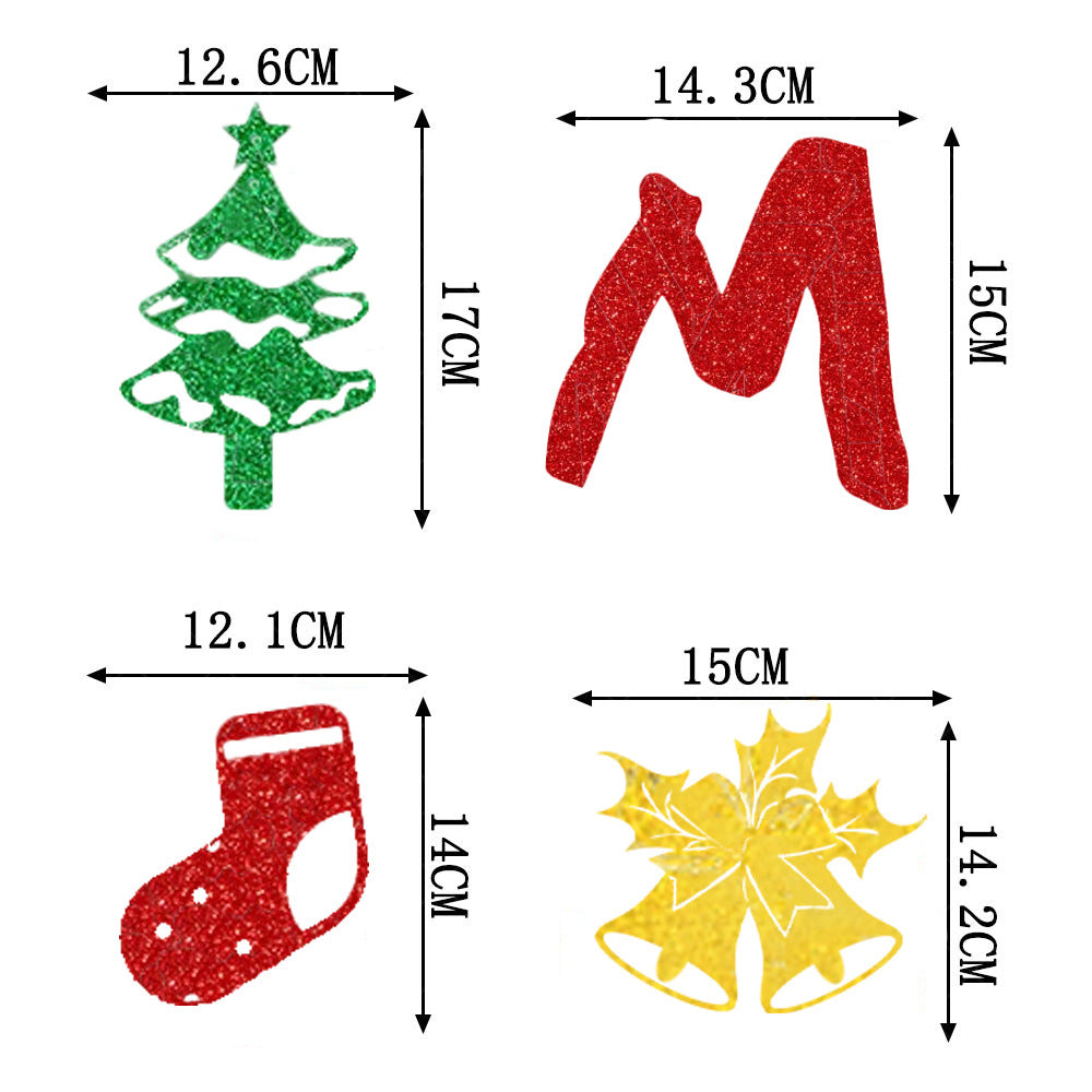 Christmas paper latte art letter bunting party decoration banner holiday supplies (minimum batch of 30 pieces)