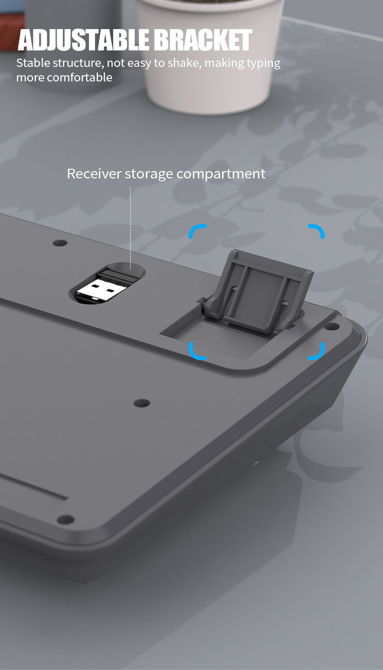 XUNFOX K94 時尚拼色旋鈕無線藍牙雙模發光鍵盤,適用於電腦、筆記本