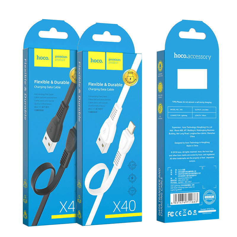 HOCO X40 is suitable for Apple IPhone charging data cable and Android type-c mobile phone durable fast charging cable