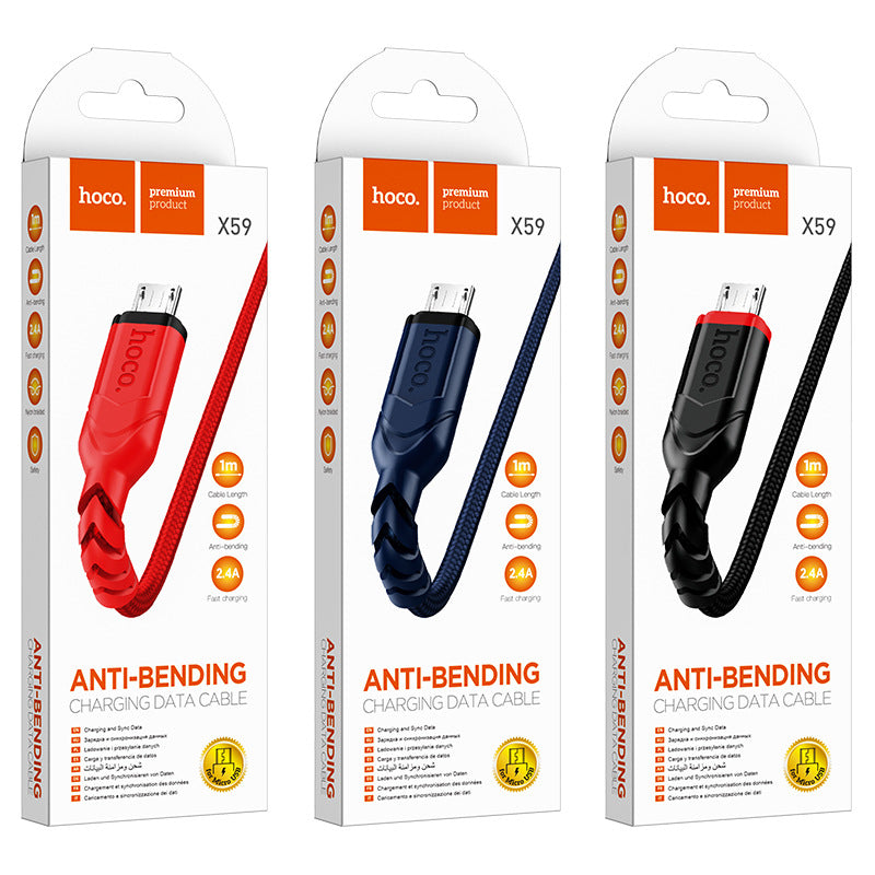 HOCO X59 popular mobile phone charging data cable nylon braided cable suitable for Apple typec extension cable