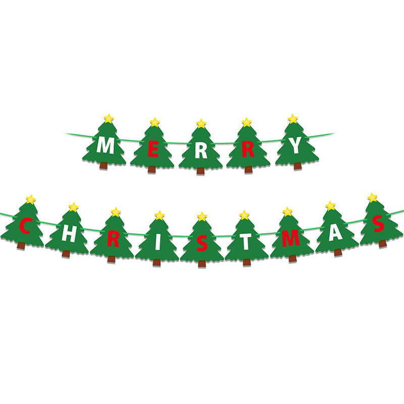 聖誕節拉旗薑餅人串旗掛布派對室內裝飾吊旗場地布置 (12件起批)