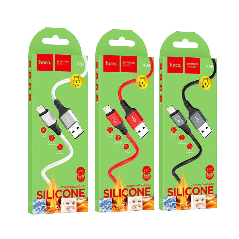 HOCO X86 fast charging cable 60W suitable for Apple PD20W Android Type-C notebook charging silicone cable