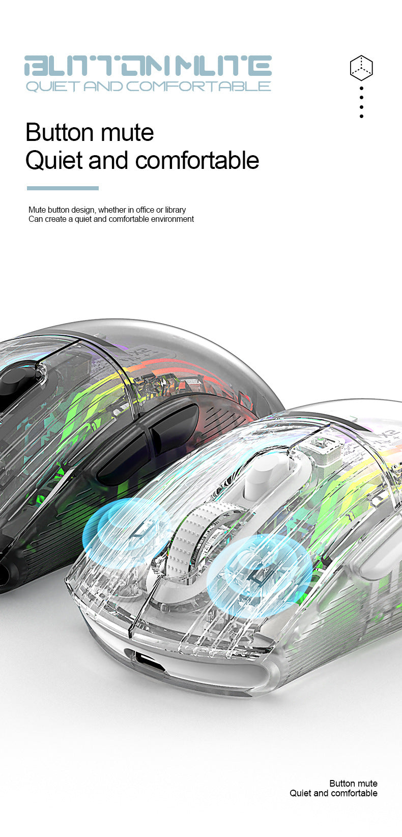 Attack Shark X2RGB 發光無線藍牙三模透明鼠標 遊戲電競鼠標
