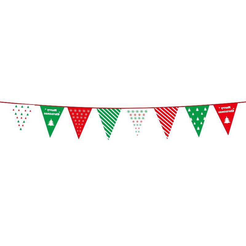 Christmas flag decoration supplies colorful flags pennants hanging flags Christmas party shopping mall scene decoration wholesale (minimum batch of 10 pieces)