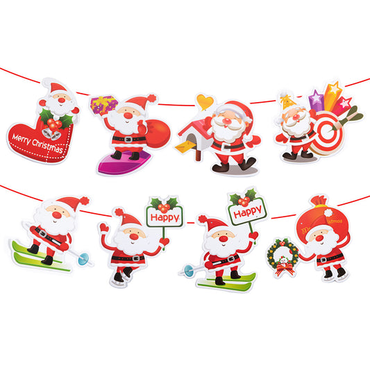 Christmas Paper Flag Merry Christmas Festive Atmosphere Decoration 3 Meter Pendant Decoration Wholesale (Minimum 10 pieces)