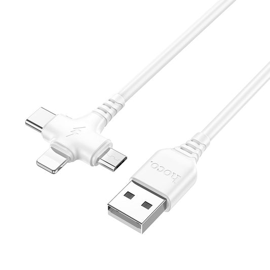 HOCO浩酷 X77一拖三USB/Type-C to iP/Micro/Type-C三合一快充線