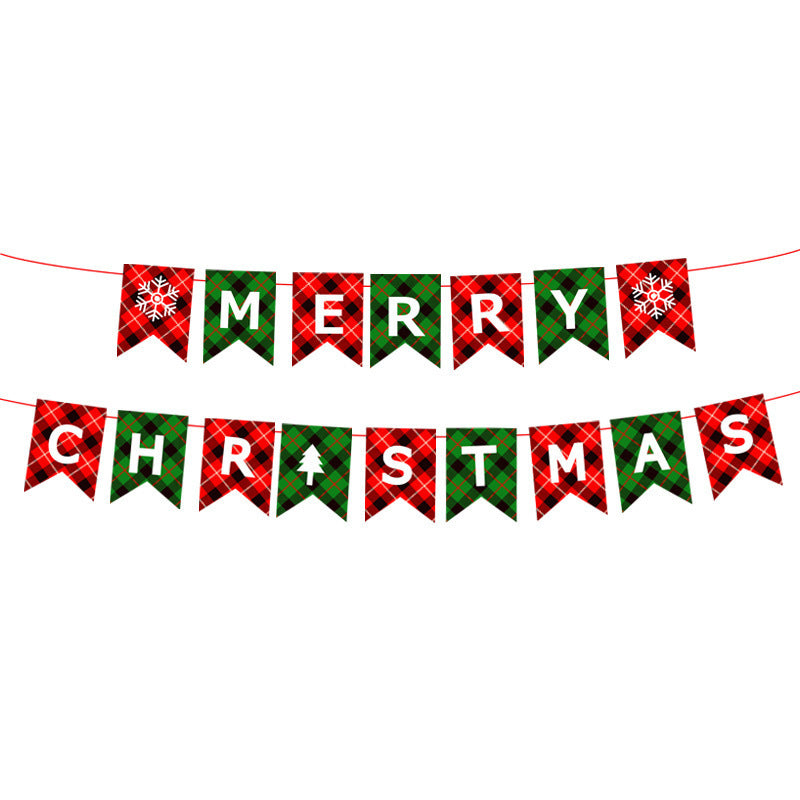 Christmas decoration supplies cartoon flags Christmas scene layout paper hanging flags (minimum batch of 10 pieces)