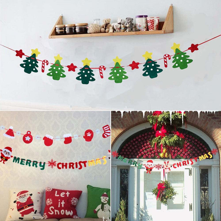 Christmas felt flags, non-woven fabric hanging flags, decorative supplies, Christmas tree pendants (minimum batch of 100 pieces)