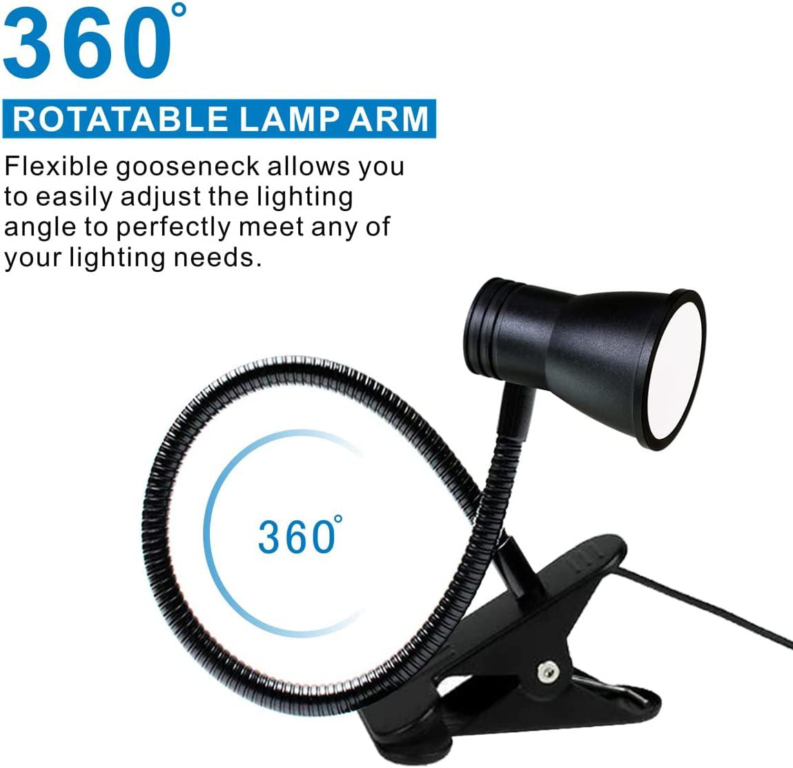 Creative horn style clip table lamp LED student eye protection reading lamp USB rechargeable night light