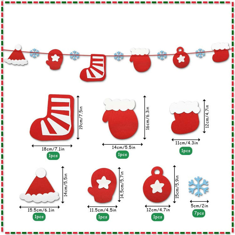 Christmas felt flags, non-woven fabric hanging flags, decorative supplies, Christmas tree pendants (minimum batch of 100 pieces)