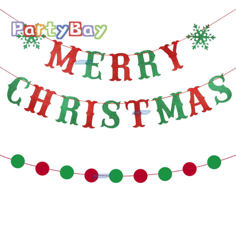 Christmas Paper Flag Party Decoration Birthday Flag Pennant Swallowtail Flag Banner Flower