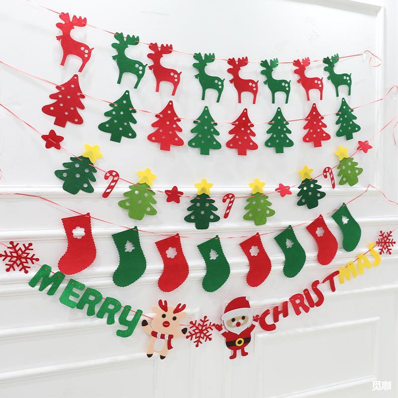 Flag Old Man Wholesale Happy Decoration Christmas Non-Woven Pendant Socks Mall Bla Christmas Santa (Minimum Batch of 12 Pieces)