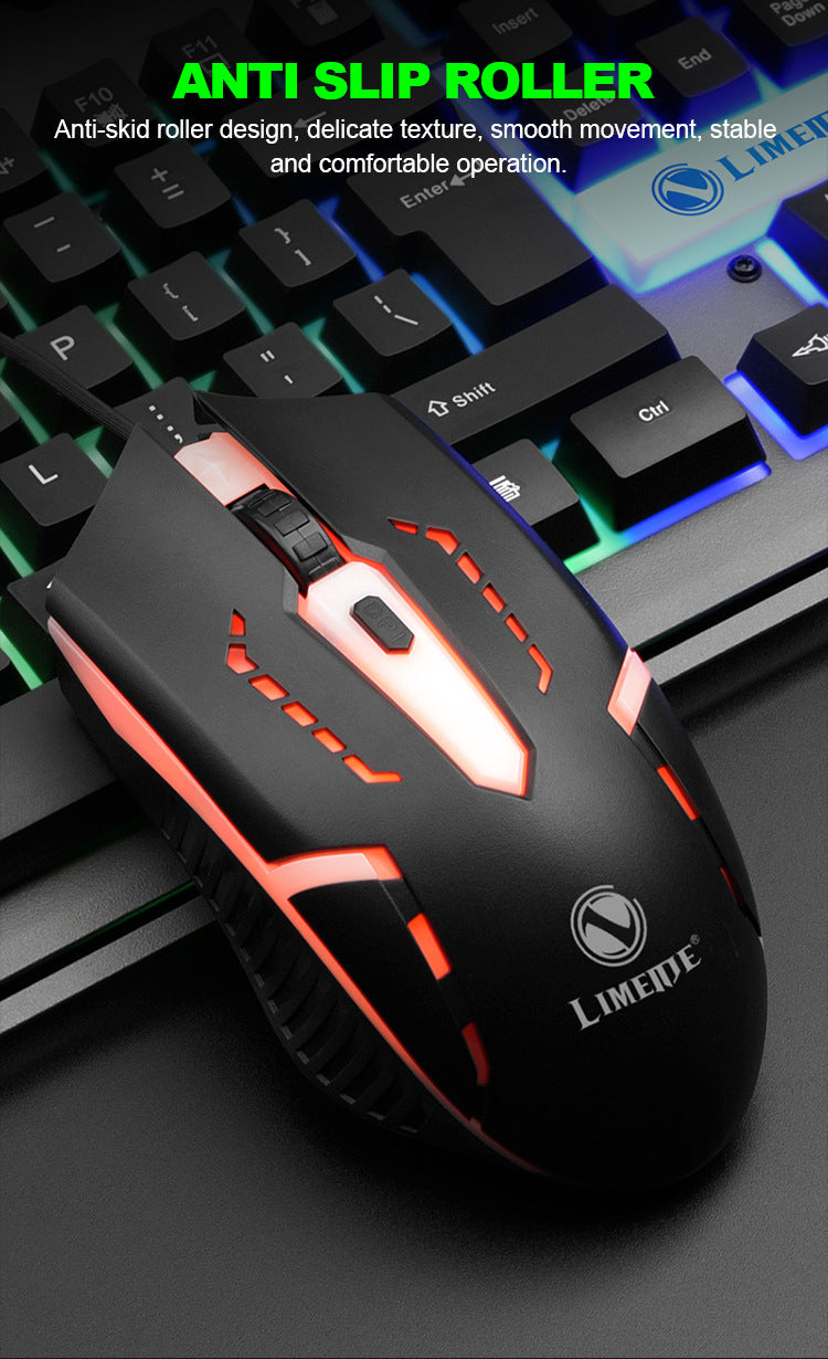 T25機械手感鍵盤 電競遊戲有線金屬鍵鼠套裝