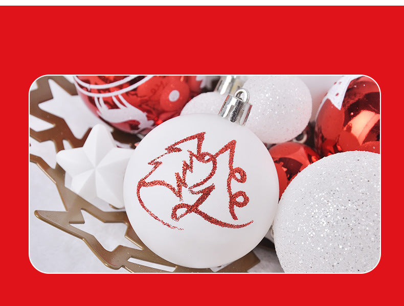 Christmas 3cm mixed house painted electroplating gift bag Christmas hanging ornaments Christmas ball set