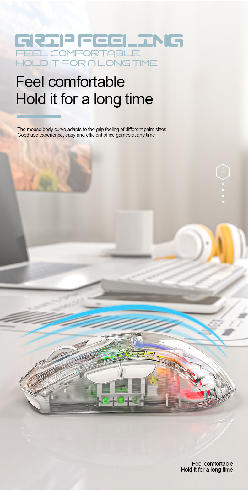 Attack Shark X2RGB 發光無線藍牙三模透明鼠標 遊戲電競鼠標