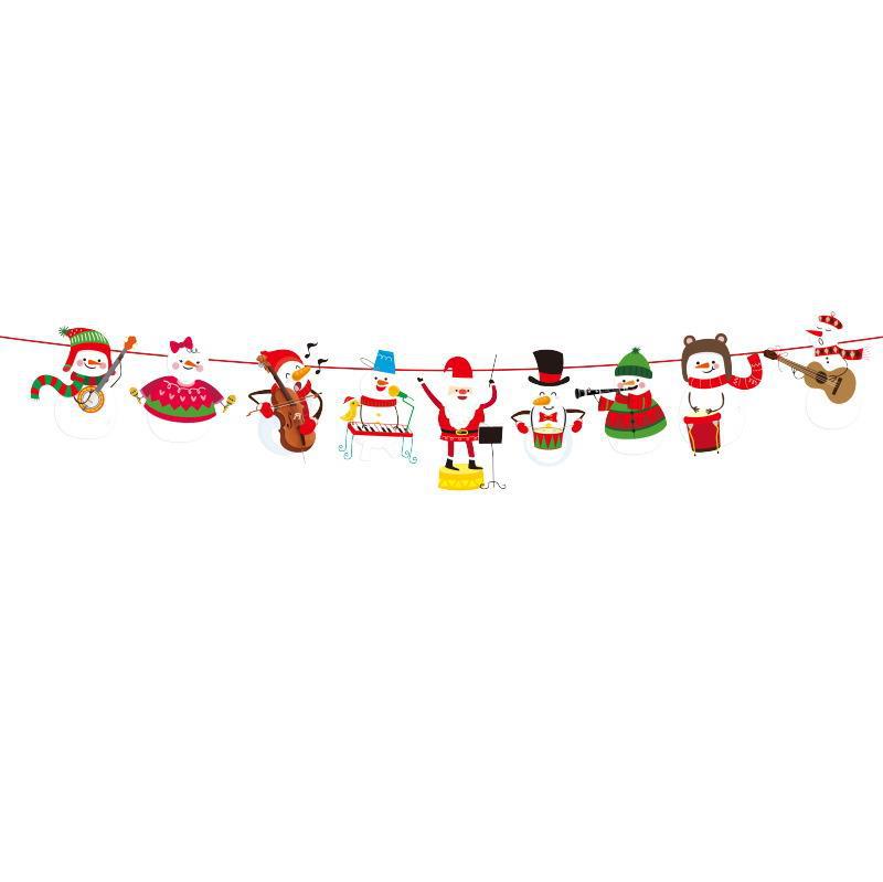 Christmas flag decoration supplies colorful flags pennants hanging flags Christmas party shopping mall scene decoration wholesale (minimum batch of 10 pieces)