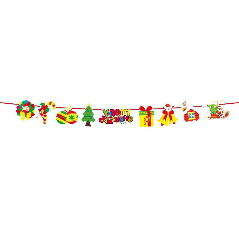 Christmas flag decoration supplies colorful flags pennants hanging flags Christmas party shopping mall scene decoration wholesale (minimum batch of 10 pieces)