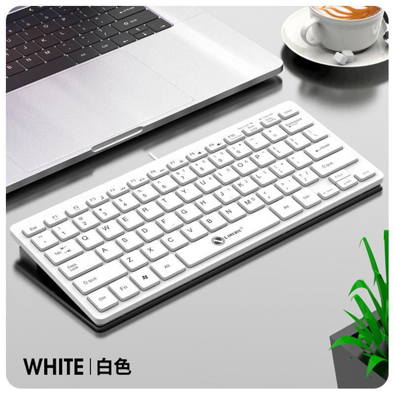 LIMEIDE K12巧克力迷你有線鍵盤,商務辦公便攜,適配筆記本、桌上型電腦,USB接口
