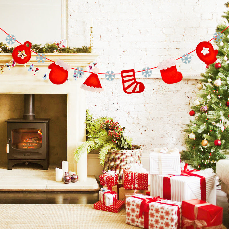 Flag Old Man Wholesale Happy Decoration Christmas Non-Woven Pendant Socks Mall Bla Christmas Santa (Minimum Batch of 12 Pieces)