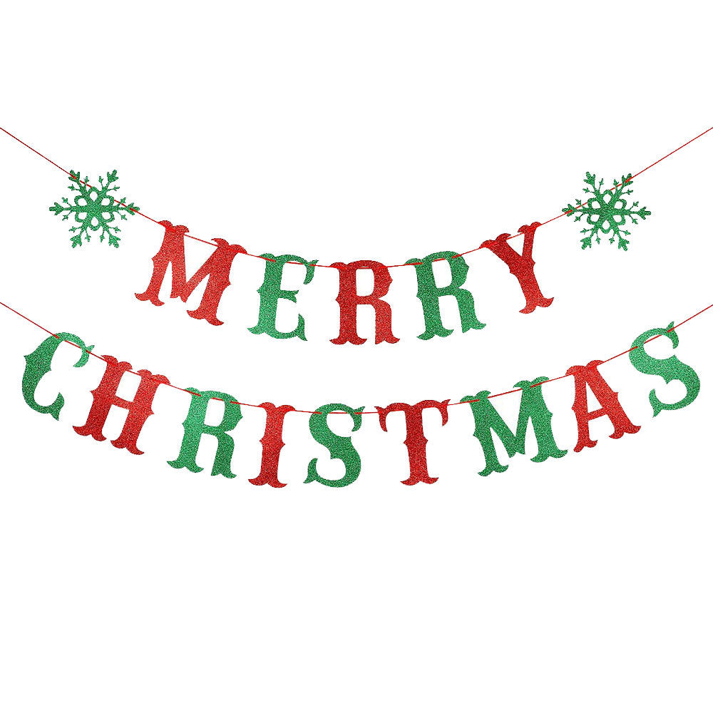 Christmas Paper Flag Party Decoration Birthday Flag Pennant Swallowtail Flag Banner Flower