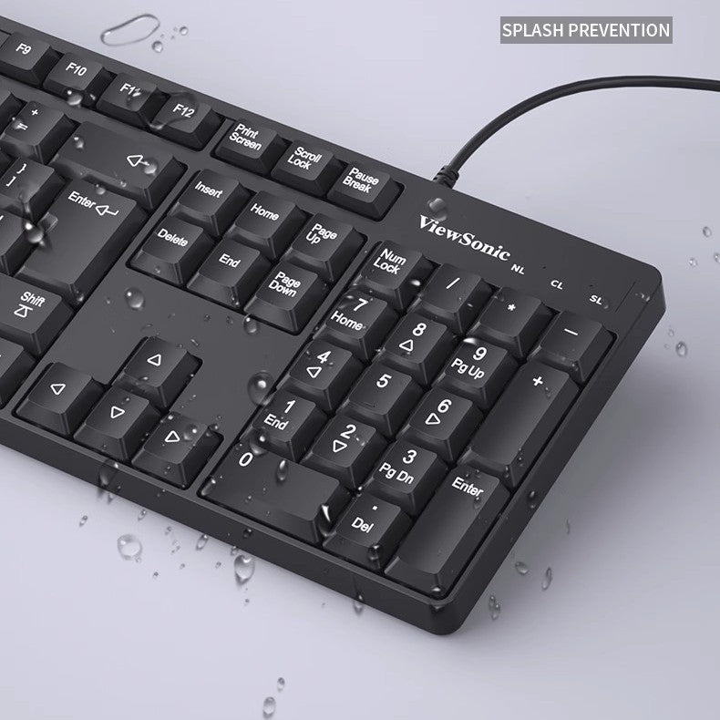 ViewSonic CU1500 有線鍵鼠套裝 家用辦公遊戲USB有線防水鍵盤滑鼠