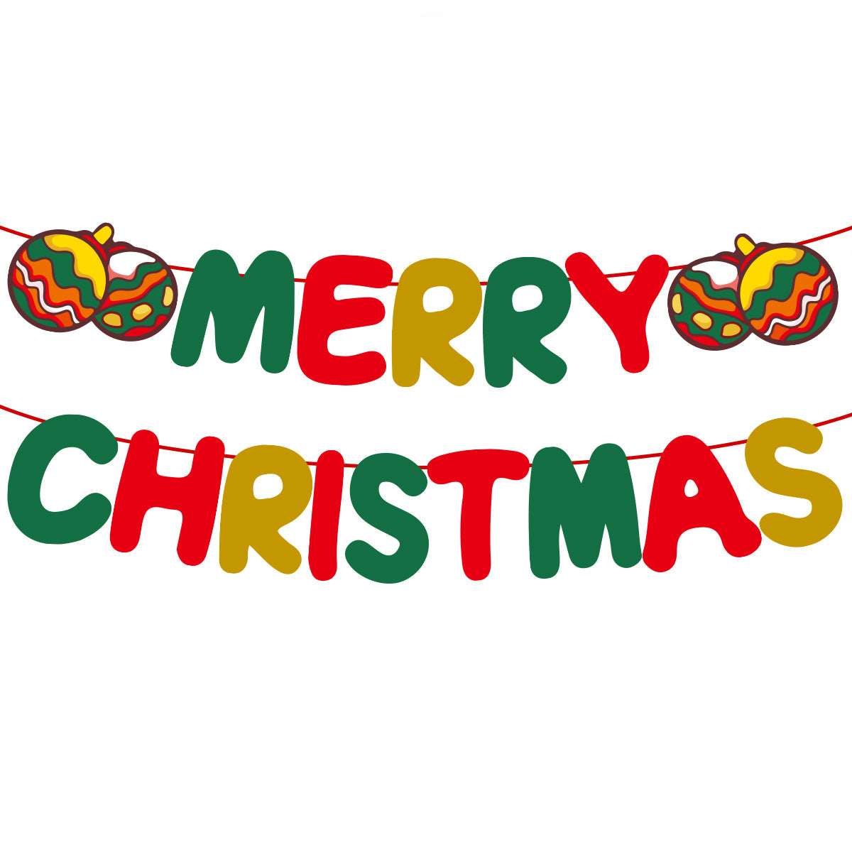 Christmas bells, Christmas letters, red and green flags, Christmas party venue layout, banners and colorful flags (minimum order of 10 pieces)