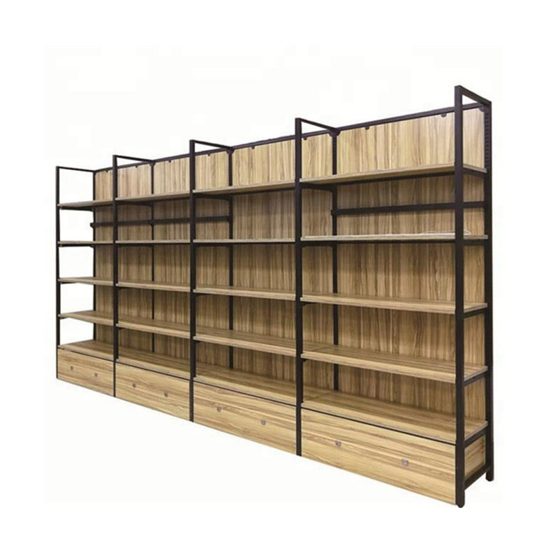 Ironwood shelves convenience store snacks, cosmetics, bags, sample display racks, product storage display cabinets