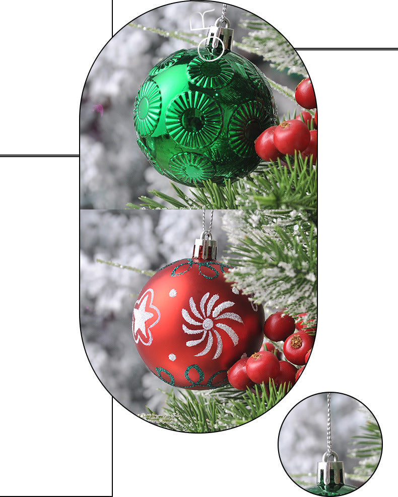 Christmas 3cm mixed house painted electroplating gift bag Christmas hanging ornaments Christmas ball set