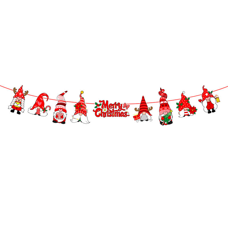 Christmas decoration supplies cartoon flags Christmas scene layout paper hanging flags (minimum batch of 10 pieces)