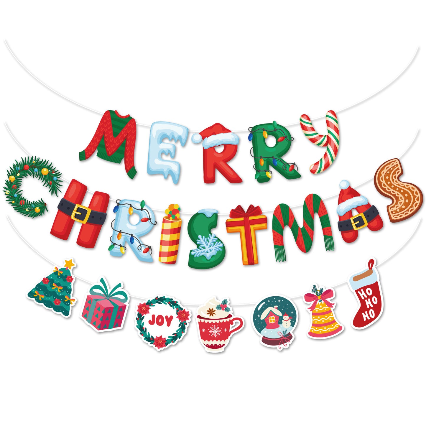 Christmas flag pull-up scene decoration supplies New Year party decoration pull-up flag banner wholesale (minimum batch of 10 pieces)