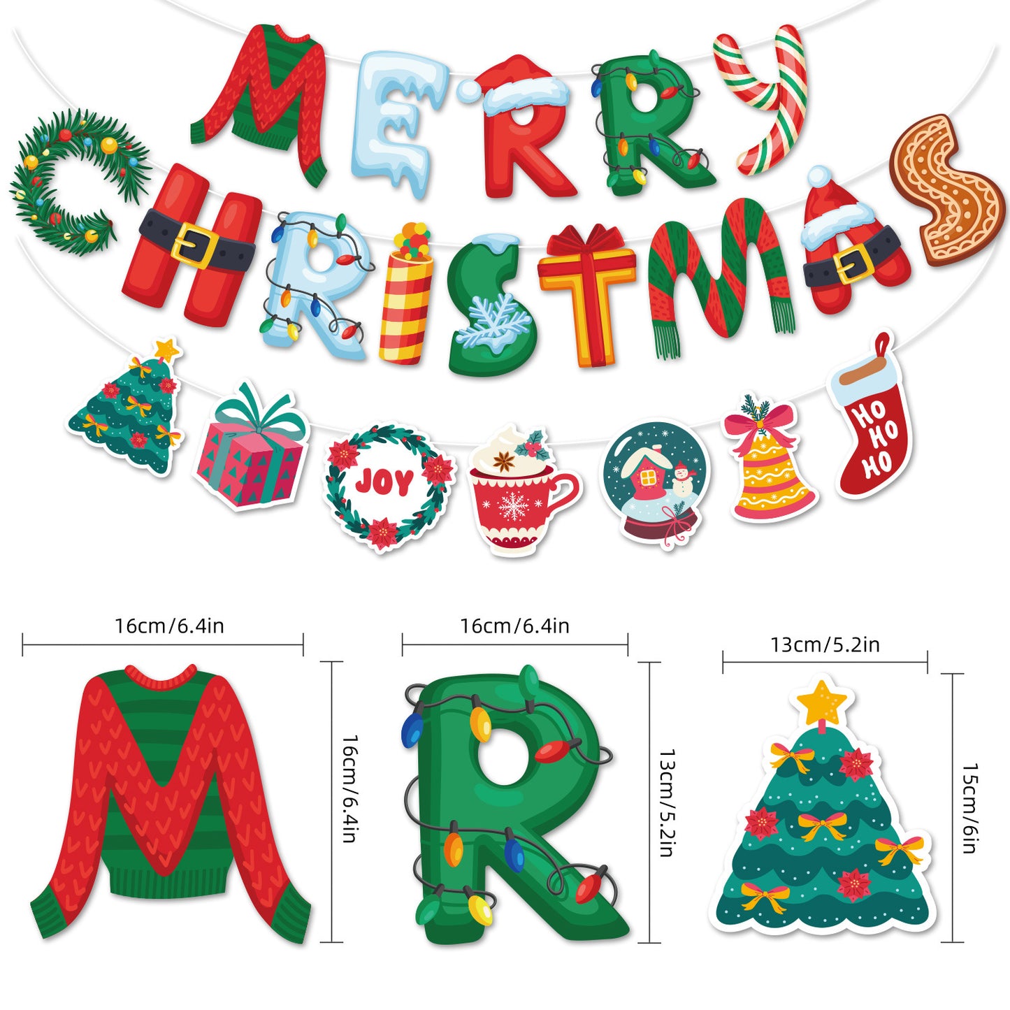 Christmas flag pull-up scene decoration supplies New Year party decoration pull-up flag banner wholesale (minimum batch of 10 pieces)