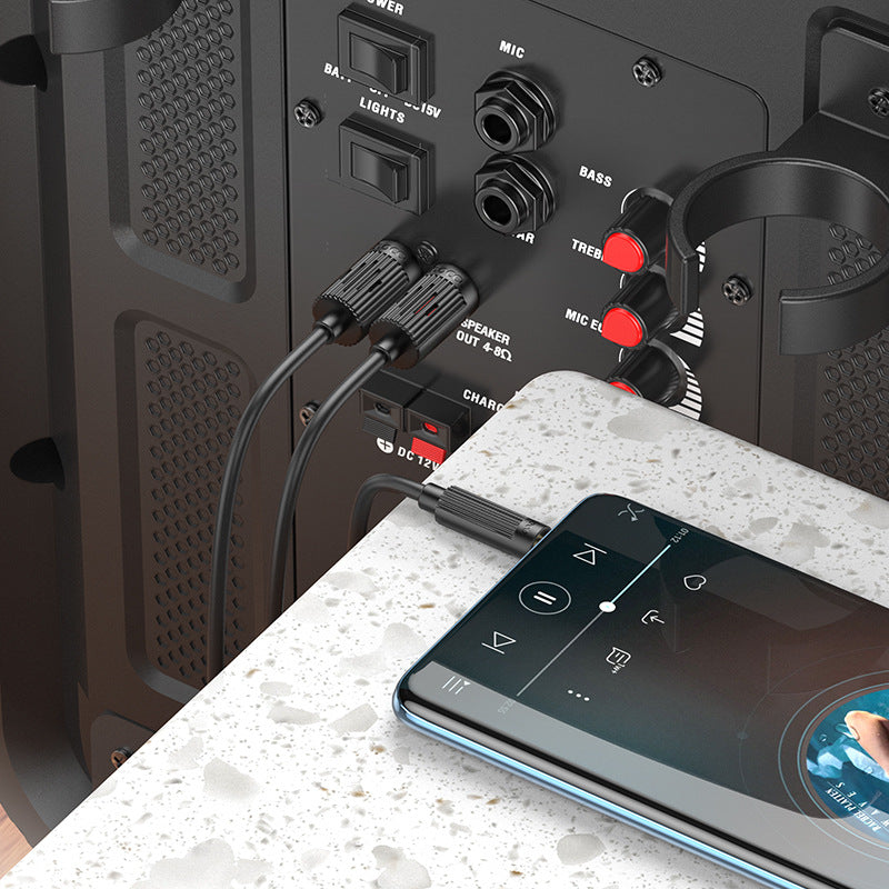 HOCO UPA28 new one-to-two 3.5mm to dual Lotus RCA audio cable adapter wiring speaker computer