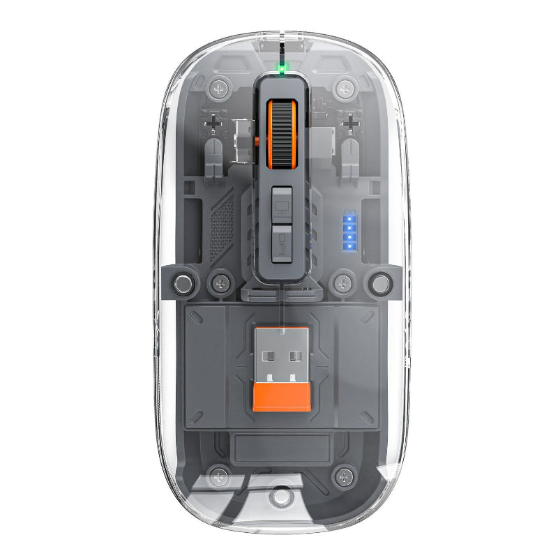 M136 透明無線藍牙三模鼠標,可充電,帶磁吸功能,創意禮品,適用於筆記本、電腦辦公