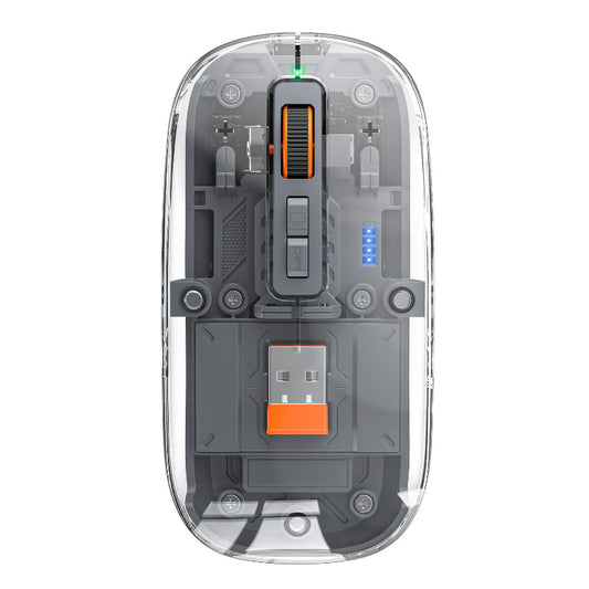 M136 透明無線藍牙三模鼠標,可充電,帶磁吸功能,創意禮品,適用於筆記本、電腦辦公