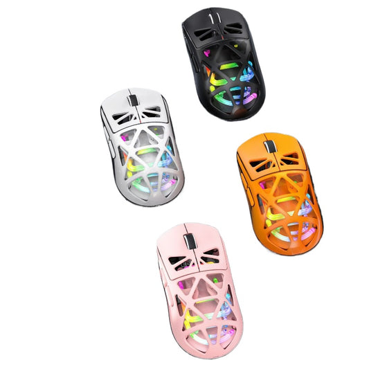 M7 鏤空輕量化洞洞鼠標,支持三模(藍牙、2.4G)無線連接,可充電,適用於電競遊戲,帶 RGB 發光,支持跨境銷售