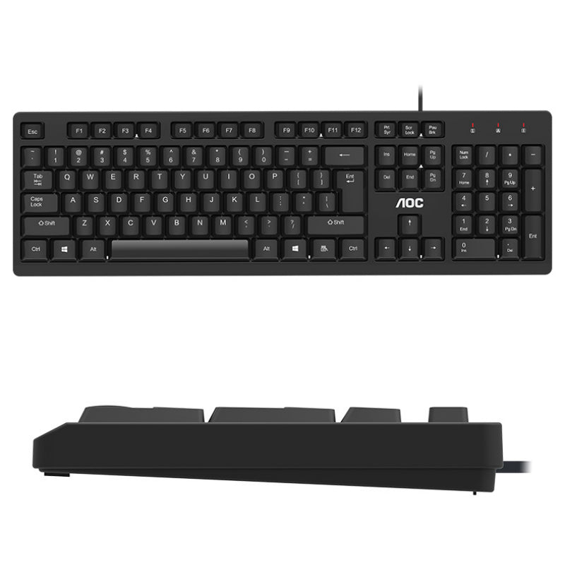 Lecoo KB101有線辦公鍵盤 家用辦公用商務USB鍵盤