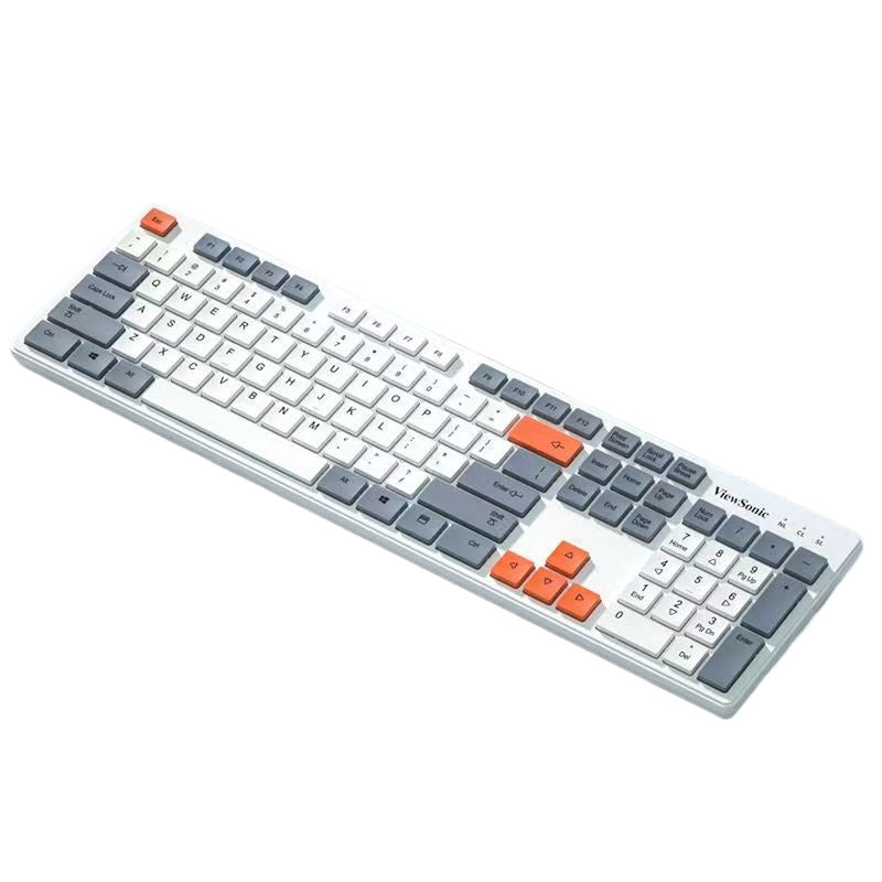 ViewSonic KU302 巧克力有線鍵盤,適用於臺式機和筆記本,輕音,三拼色鍵帽