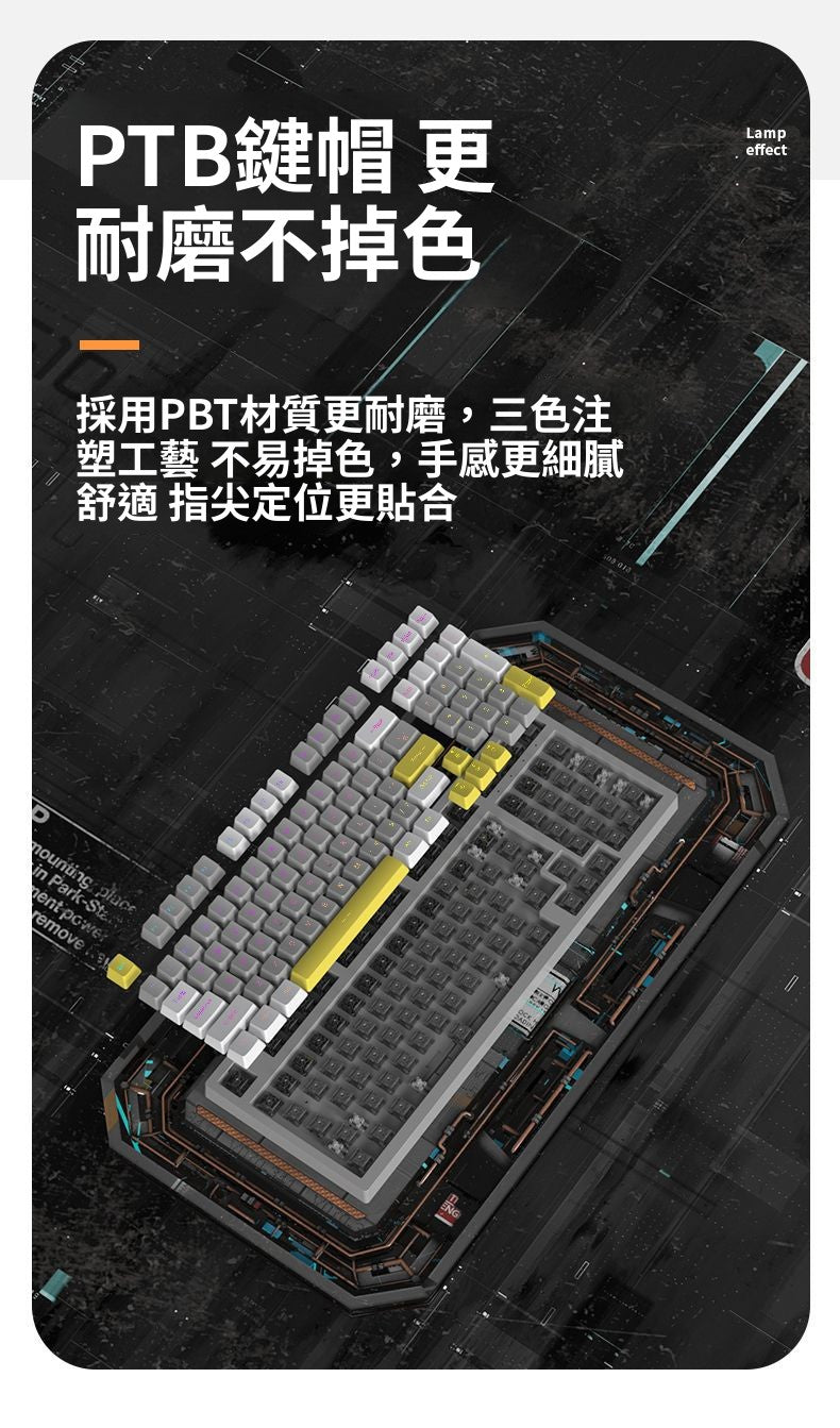 K98 RGB 發光有線機械鍵盤,客製化設計,適用於遊戲電競,採用 Typec 鍵線