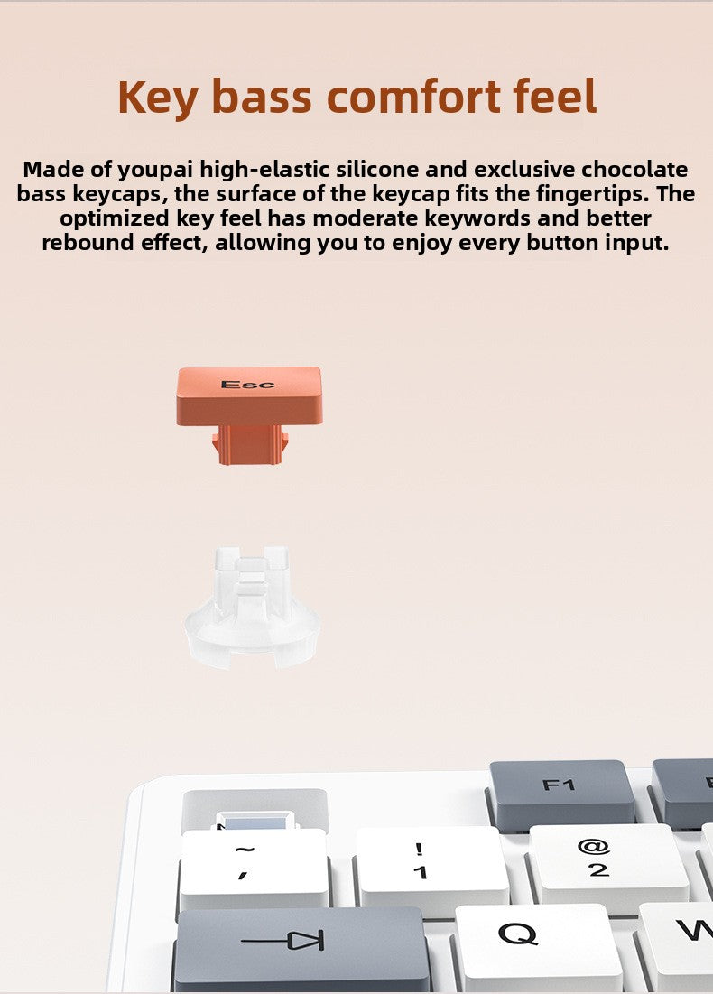 ViewSonic KU302 巧克力有線鍵盤,適用於臺式機和筆記本,輕音,三拼色鍵帽