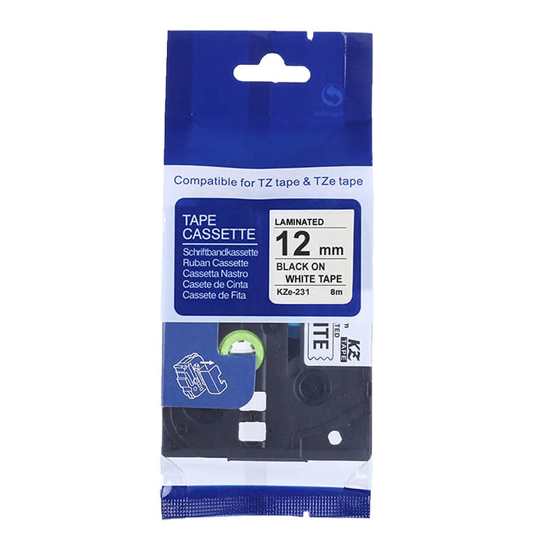 適用兄弟標籤機色帶12mm9 18 24 PT-E100B/E300/D210打印紙標籤帶