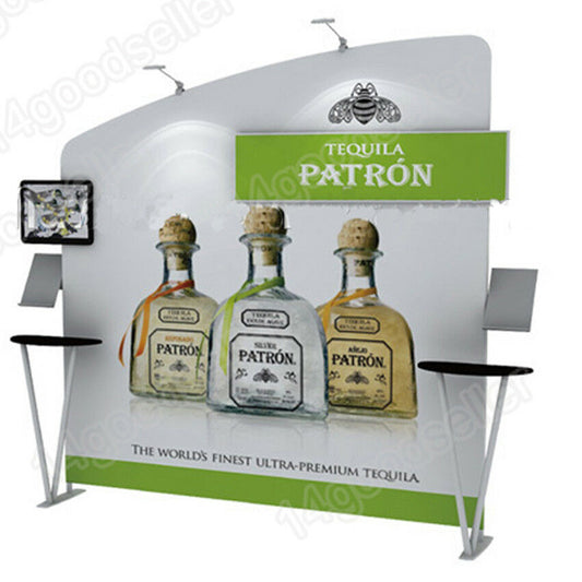 10ft Portable Trade Show Display Pop Up Booth Exhibition Stand with TV Stand All Included