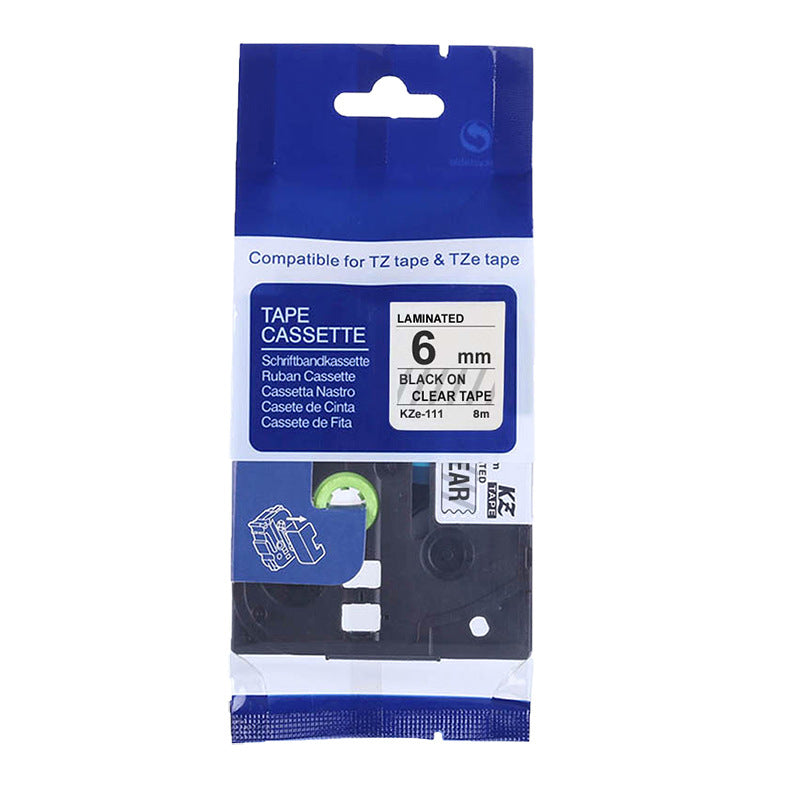 適用Brother 標籤機色帶6mm9 12 18 PT-E100B/E300/D210打印紙標籤帶